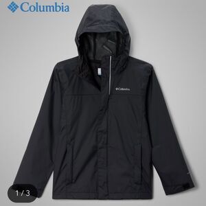 COLUMBIA NWOT Boys Watertight Jacket Rain Coat Black Size Large